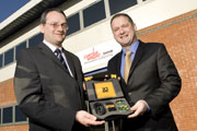 L to r - Alan McCormick, MD of Curtiss-Wright's video and graphics group with Simon Payne, CEO of XJTAG