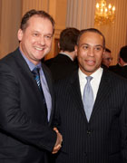 XJTAG CEO Simon Payne with Deval Patrick, Governor of Massachusetts