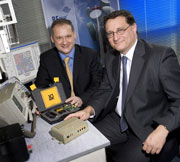 Simon Payne, CEO of XJTAG with Alistair Massarella, CEO of CRFS (with kit)