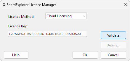 XJBoardExplorer enter licence key