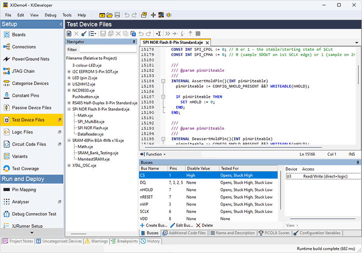 XJDeveloper edit code in Test Device Files screen