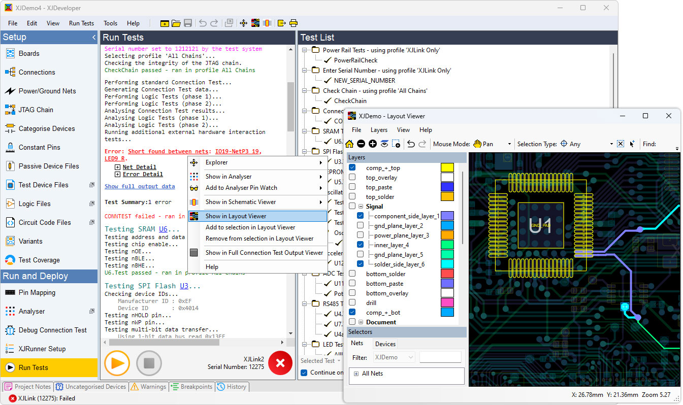 XJDeveloper - Short in Layout Viewer
