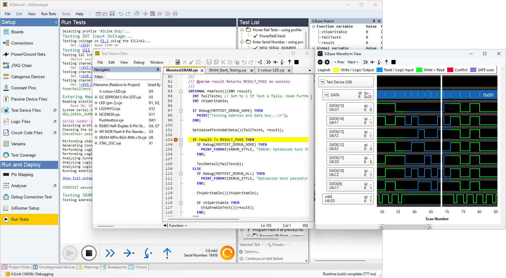 XJDeveloper - XJEase Debugger and Waveforms