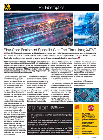 PE Fibreoptics / PFO Instruments - XJTAG case study